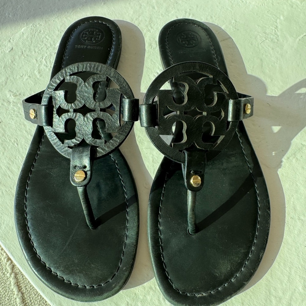 Tory Burch Black Leather Sandals